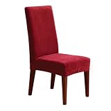 41Q iEHJcoL. SL160  Sure Fit Stretch Pique Short Dining Room Chair Cover   Garnet