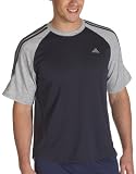 adidas Men's Response Poly Grey Heather Short-Sleeve Tee, Dark Navy/Med Grey Heather, Large