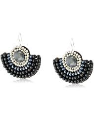 Panacea Corded Rope Fan Grey Statement Earrings