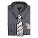 Alberto Danelli Men's Long Sleeve Dress Shirt with Matching Tie and Handkerchief