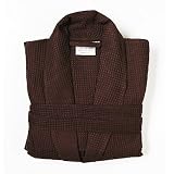 Waffle Bath Robe, Chocolate, Medium