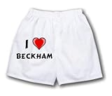 White Boxer Short with I Love Beckham