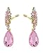 Elegant Vine Patterned Teardrop Gemstone Fashion Clip on Dangling Earrings