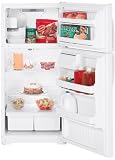 GE GTS16BCSRWW 15.7 cu. ft. Top-Freezer Refrigerator with 2 Wire Shelves, Gallon Door Storage, Upfront Temperature Controls and Automatic Icemaker: White, Right Hinge Door Swing