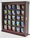 25 Souvenir Shot Glass Display Case Shadow Box Cabinet, glass door, Cherry Finish (SC01B-CHE)