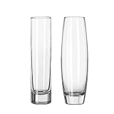 3 PAK of Ultra-High Strength Cylinder Bud Vases. Libbey Made and HercuGlass Treated to be the most break resistant glassware you can buy! Your choice of 2 styles.
