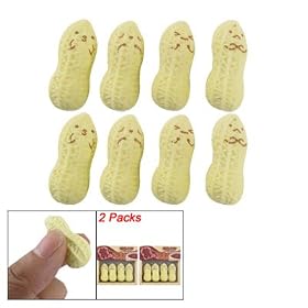 Amico 2 Packs Yellow Facial Expression 8 Pcs Peanut Style Erasers