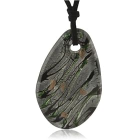 Green Multicolored With Glitter Rose Pendant by Pugster
