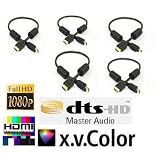 Buy 5 x 1.5ft Advanced 1.3a HDMI Cable, Supports well over 1080p exclusively designed...