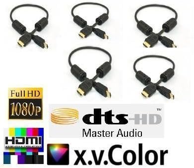 5 x 1.5ft Advanced 1.3a HDMI Cable, Supports well over 1080p exclusively designed for Close Hassle free Cable Connections to your Favorite Components including PS3, Denon, Harmon Kardon, Onkyo, or Sony Receivers, XBOX 360, LCD, and Plasma TV Monitors, Media Server/Computer, Blue-Ray or DVD Player and by Monster-Cable-N-More