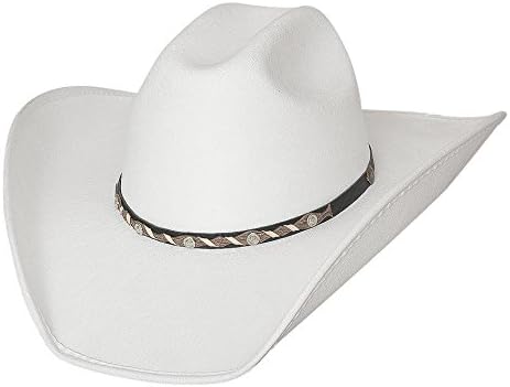 Montecarlo Bullhide Hats CATTLE TOWN Faux Felt Western Cowboy Hat (Medium, White)