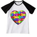 Autism awareness puzzle heart (100 pc) Jr. Miss Cap Sleeve