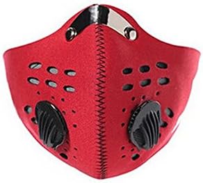 Dehaohui Unisex Cool Windproof Dustproof Odor-resistant PM2.5 Half Face Outdoor Sports Cycling Mask Respirator Mouth-muffle Carbon Filter&amp;Dual Vent Valve&amp;Aluminum Sheet Nose Pad &amp; Velcro Strap (Red)