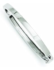 14K White Gold 5.3mm Polished Casted Hinged Bangle Bracelet