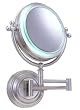 Lighted Fluorescent Wall Mount 5X/1X Mirror in Brushed Nickel