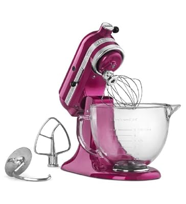 KitchenAid KSM155GBRI 5 Qt. Artisan Design Series with Glass Bowl - Raspberry Ice