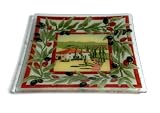 Peggy Karr 10-Inch Glass Tuscan Villa Square Plate