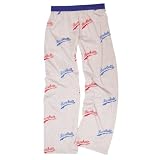 Baseball Wording Gray Novelty Print Jersey cotton pants for lounging, sleep, sports. Unisex relaxed fit, available in 3 Youth sizes, exposed elastic waist