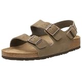 Birkenstock Milano Soft Footbed Sandal with Heel Strap,Taupe Suede,46 Narrow EU