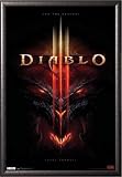 Diablo 3 - Cover Art 22x34 Dry Mount Poster Silver Wood Framed