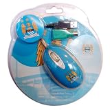 Manchester City Official 3 Button Mouse & Mouse Mat Gift Set