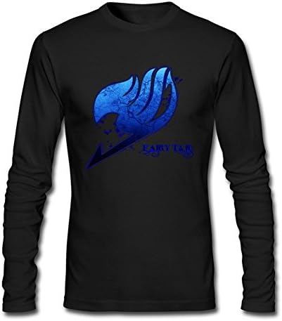 AONEG Blue FT Logo Fairy Tail Men's Customized Long Sleeve T Shirt Black M