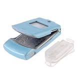 Leather Wrapped Thin Shell Light Blue - Motorola Razr V3, V3c, V3i