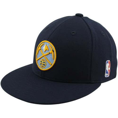 NBA adidas Denver Nuggets Navy Blue Flat Bill Fitted Hat (7 1/8)