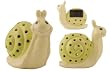 Ceramic Snails Color Changing Solar Garden Statuary (Set of 2)