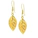 18K Gold Over Sterling Silver Leaf Design Earrings