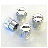 Jeep Silver Logo Solid Brass Tire Stem Valve Caps