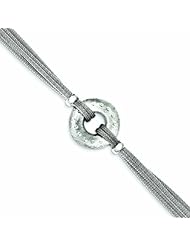 Genuine .925 Sterling Silver Textured And Polished 4 Strand Circle Bracelet 15.1 Grams 7.5 Inch Length. 100% Satisfaction Guaranteed.