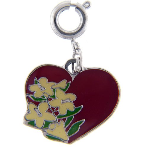 Yellow Hibiscus Heart Charm