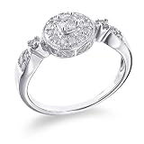 14K White Gold 1/3 ct Diamond Antique Ring, Size 7