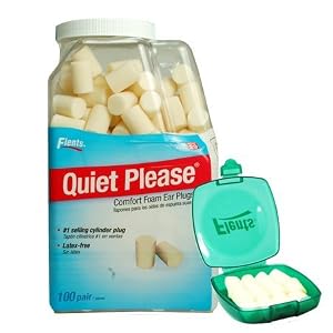 Flents Quiet Please Foam Ear Plugs (100 Pair) with a Green Flents Container - A 4.98 Value - Nrr29