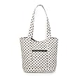 Olive n Figs Quilted Tote Bag - Black & White Polka Dots