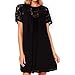 vanberfia Women's Lace Short Sleeve Loose Casual Chiffon Dress (M, 7880)