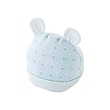 ニシキ くま耳付きお星さま新生児帽子 P9276 42-44cm サックス