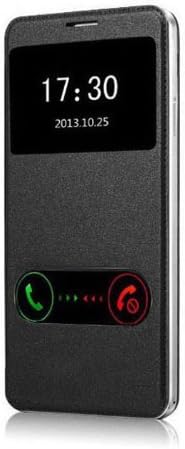 Top Seller Fashion Newest Leather Flip Smart View Battery Cover Case for Samsung Galaxy Note 3 III N9000 (Black)