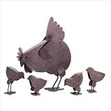 Our 5 Piece Rusted Metal Hen Family - Style 31170