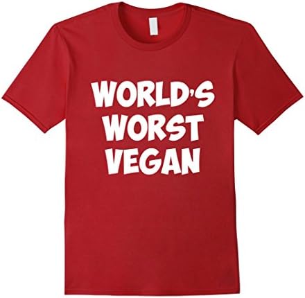 Men's World's Worst Vegan Vegetarian Meat Lover T-Shirt 2XL Cranberry