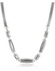 Judith Jack "Tassels" Sterling Silver Marcasite Crystal Multi-Barrel Frontal Necklace, 18"