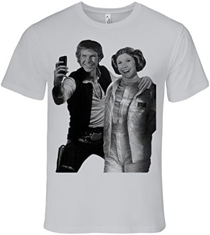 Mission Thread Clothing Mens Star Wars Han Solo Pricess Leia Selfie T-Shirt XX-Large Silver