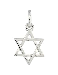 Sterling Silver Star of David Pendant 1/2 inch (11.5 mm) tall