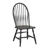 Carolina Cottage Antique Black Colonial Windsor Dining Chair