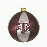 Texas A&M Aggies 2 5/8 Collegiate Glass Basketball Holiday Ornament - NCAA College Athletics