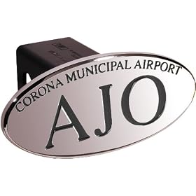 TM Performance 24102 Black AJO Corna Municipal Airport Oval 2" Billet Hitch Cover