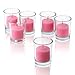 Light In The Dark Soft Pink Votive Candles - Box of 12 Unscented Candles - 10 Hour Burn Time - Candles for Weddings, Parties, Spas and Decorations