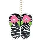Fun Animal Zebra Print Flip Flop Sandals Ceiling Fan Light Pull