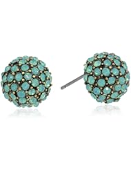 Betsey Johnson "Mint Multi" Pave Round Stud Earrings